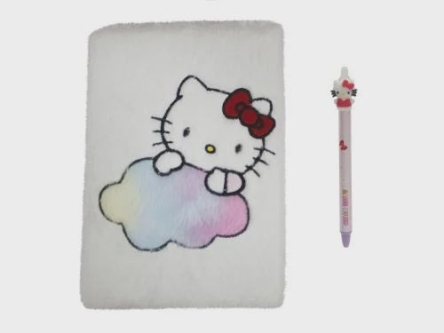 HELLO KITTY - Pack A5 Fur Notebook + Pen