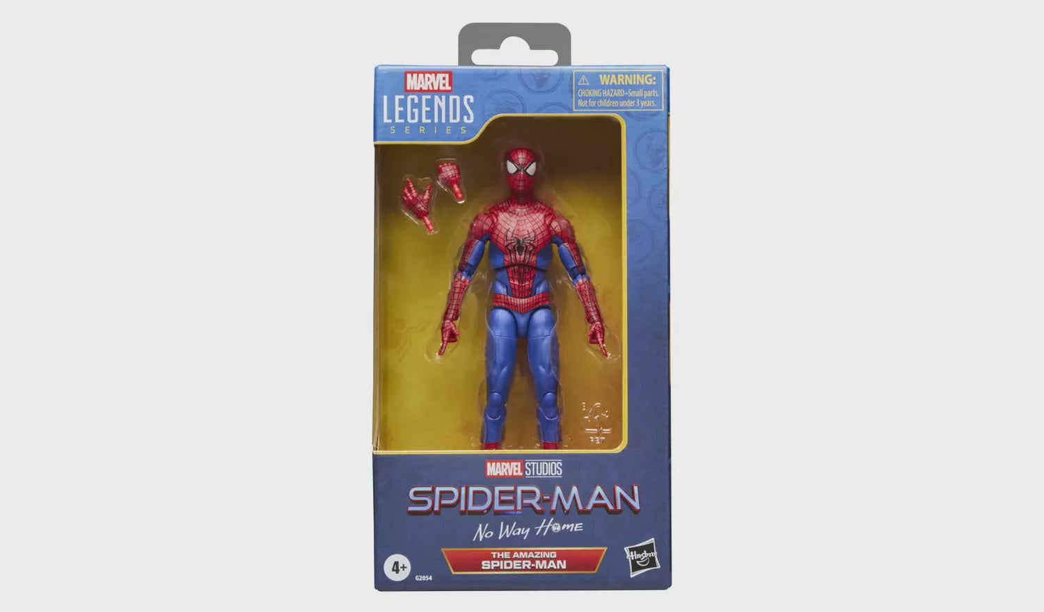 Marvel Legends Spider-Man action figure in packaging on a white background
