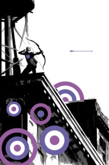 Person on a platform with purple circular patterns