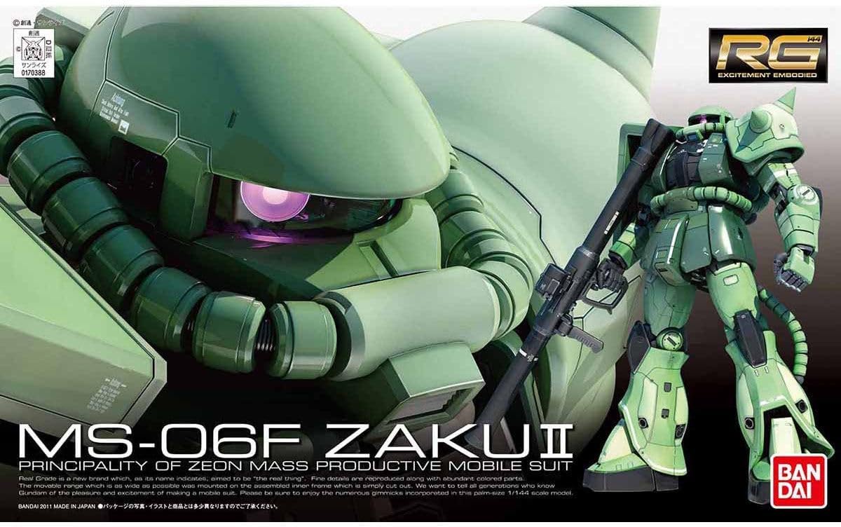 GUNDAM - RG 1/144 MS-06F Zaku II - Model Kit 13cm