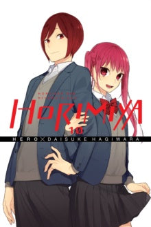 Cover of 'Horimiya' with two characters in school uniforms and the title in red.