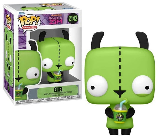 Funko Pop! vinyl figure of a green alien character with a box in the background