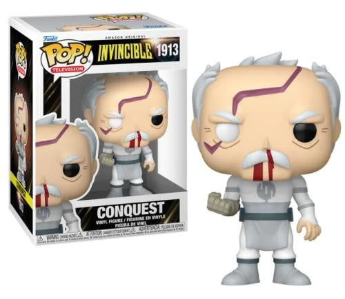 Funko Pop! vinyl figure of Conquest from the television series Invincible, with packaging.