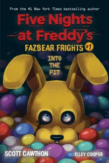 Book cover of 'Five Nights at Freddy's: Fazbear Frights' with a yellow creature and colorful eggs.