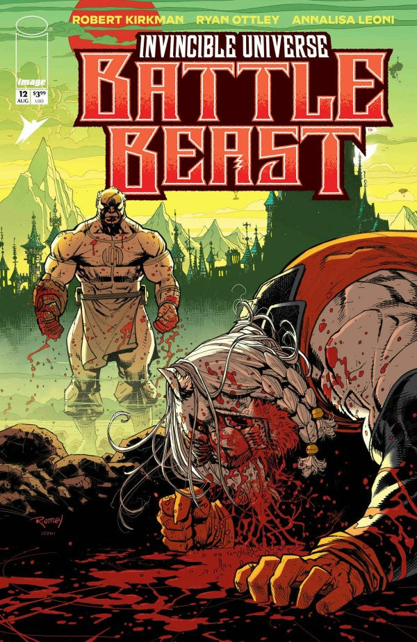 Comic book cover of 'Battle Beast' with a warrior and creature in a battle scene.