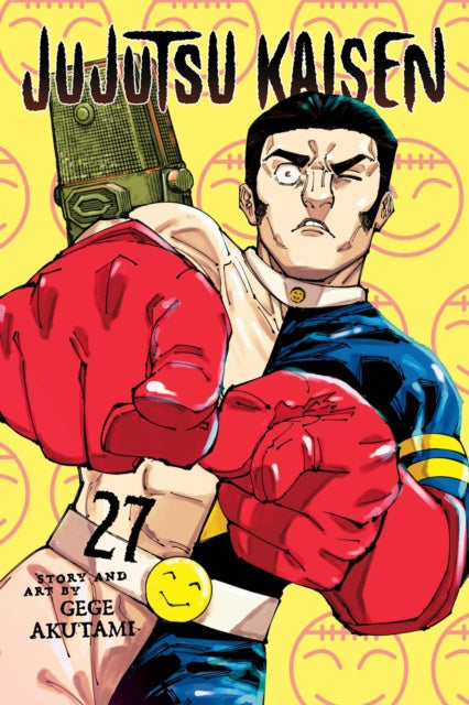 Cover of 'Jujutsu Kaisen' Volume 27 with an anime character in red gloves on a yellow background.