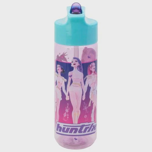 Huntrik water bottle with character design on a white background