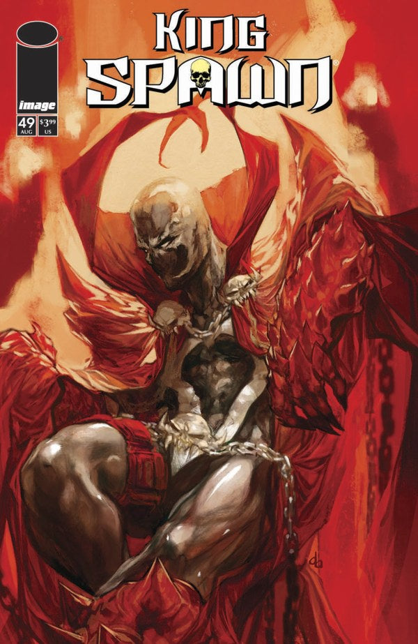 Comic book cover of 'King Spawn' with a dominant character holding another figure.