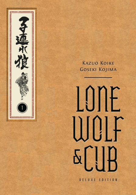 Book cover of 'Lone Wolf & Cub' with Japanese text and illustration on a beige background