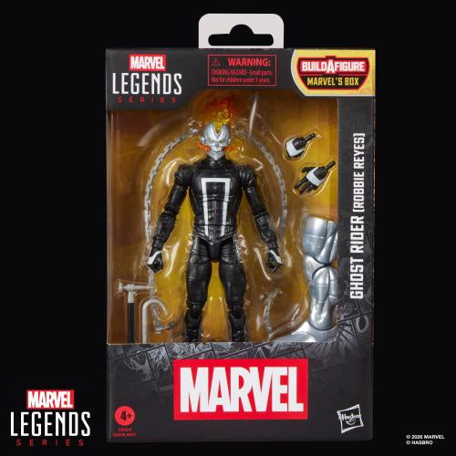 Marvel Legends Ghost Rider action figure packaging on a black background