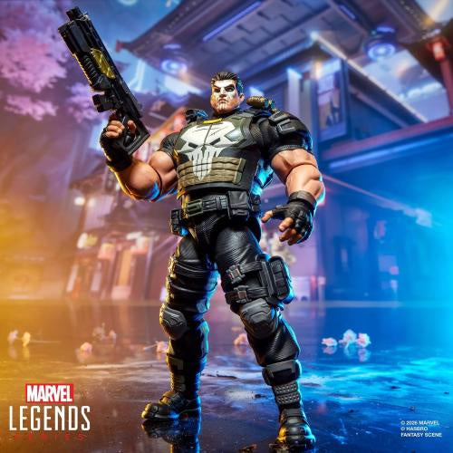 Marvel Legends action figure in a dynamic pose with a futuristic background
