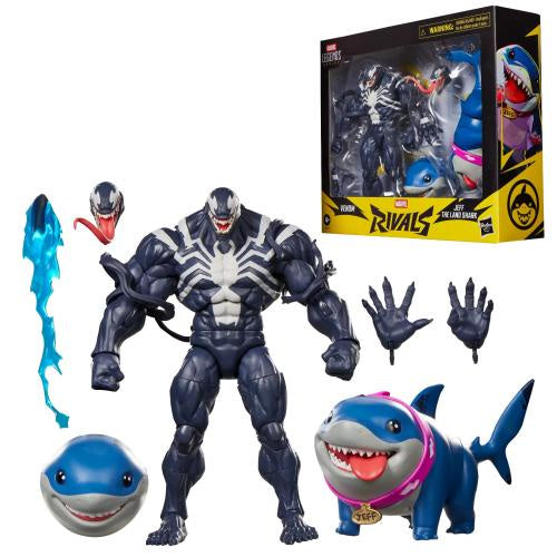 Discover two must-have characters from Marvel Rivals with this Marvel Legends Series set featuring Venom and Jeff the Land Shark, produced by Hasbro. Directly inspired by their appearance in the video game, these 15 cm / 6-inch scale figures feature detailed design and full articulation, allowing you to easily pose them for display.