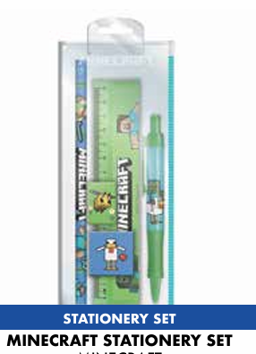 Minecraft stationery set in packaging on a white background