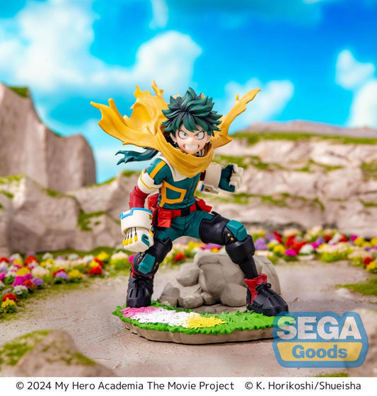 Animated character figurine with colorful outfit andSEGAGoods logo against a scenic background