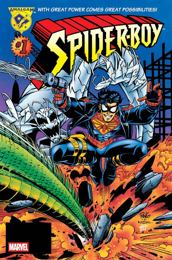 Comic book cover featuring Spider-Boy with a superhero design and Marvel logo.