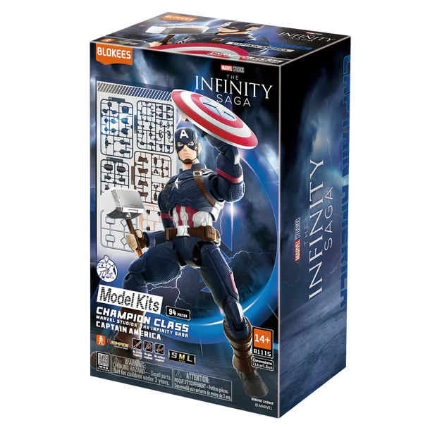Boxed model kit of Captain America from Marvel's The Infinity Saga