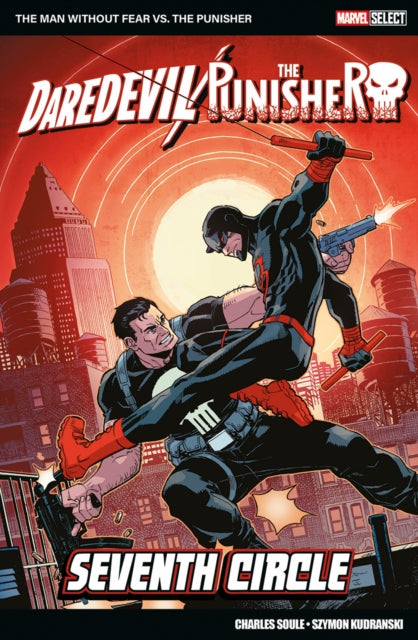 Comic book cover featuring Daredevil and The Punisher with a cityscape background.