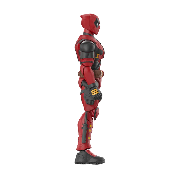 Red and black superhero action figure on a white background