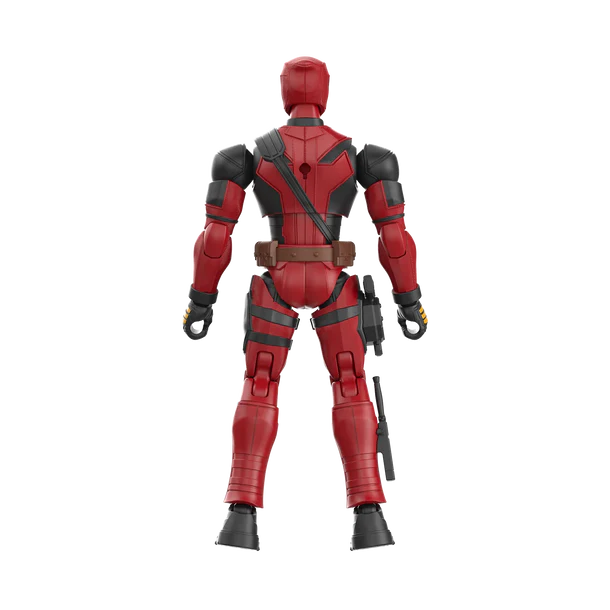 Red and black superhero action figure on a white background