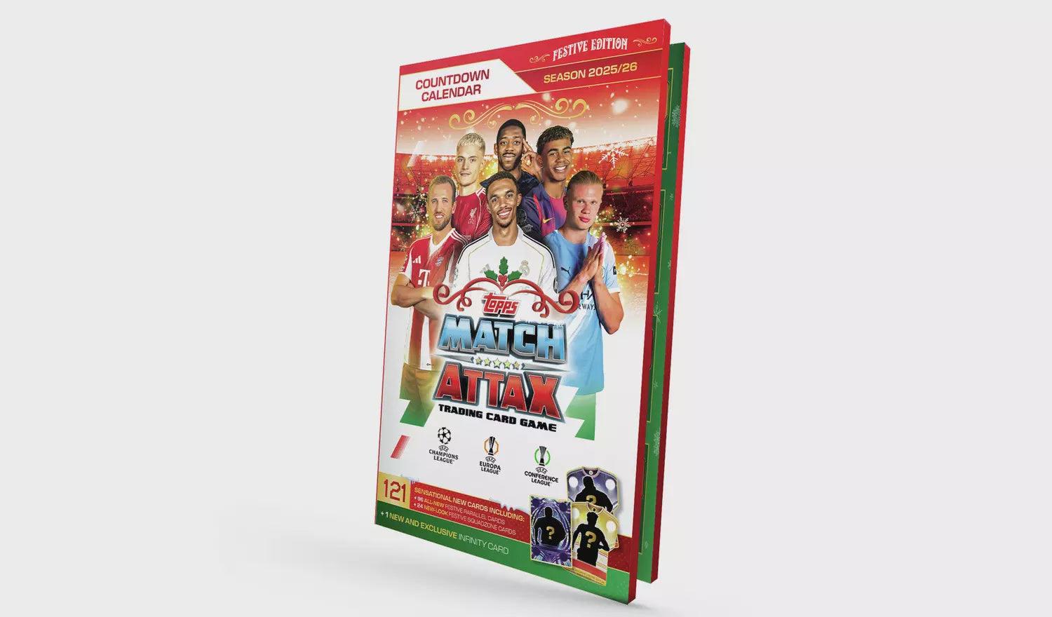 Match Attax UCC 2025/2026 Countdown Trading Card Calendar
Trading card game packaging with characters on a white background