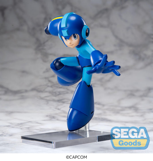 Blue robot figure on a stand with 'Sega Goods' logo in the corner
