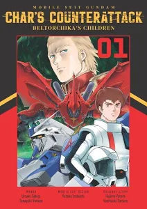 Cover of 'Char's Counterattack' manga with characters and robot illustration