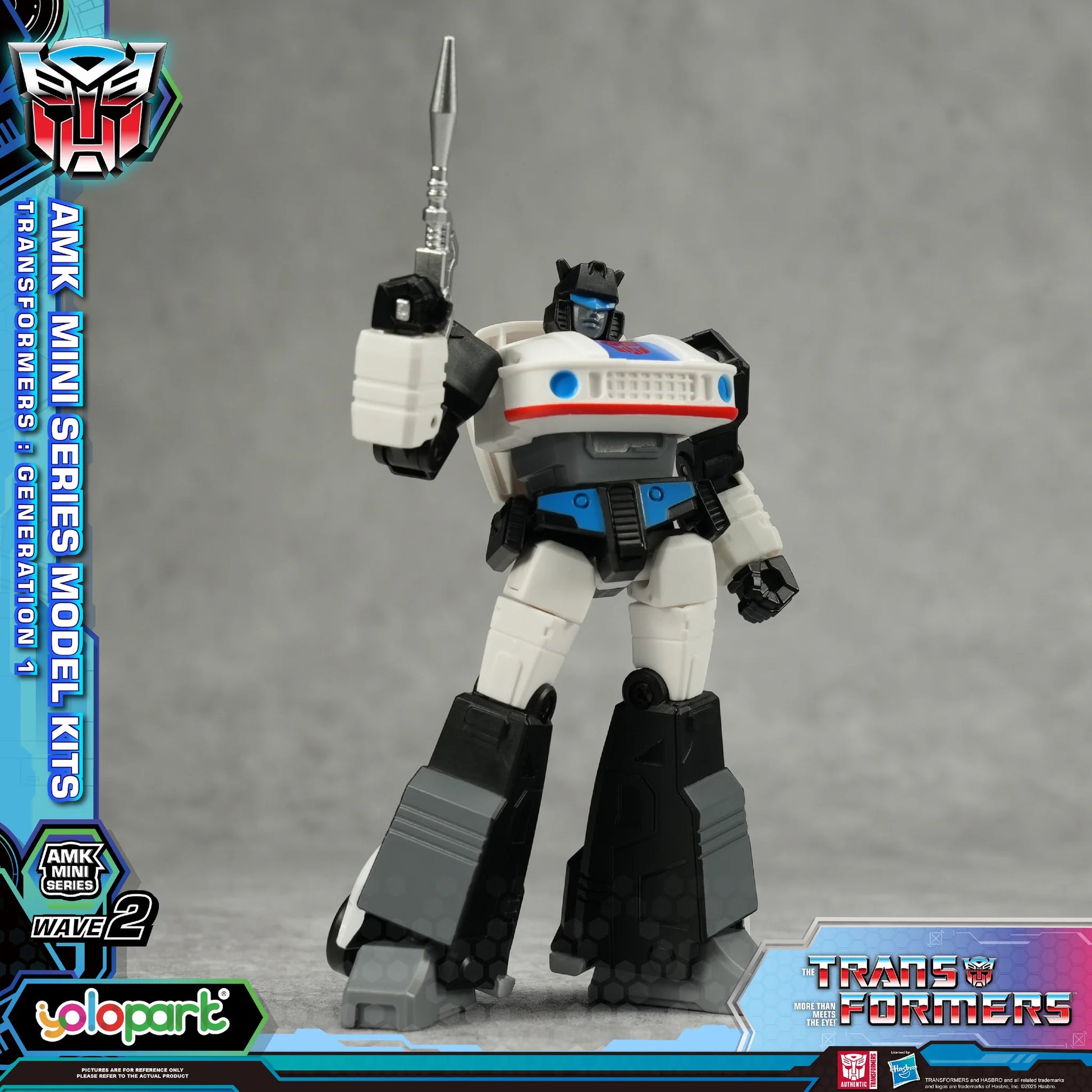 Transformers action figure with a gray background