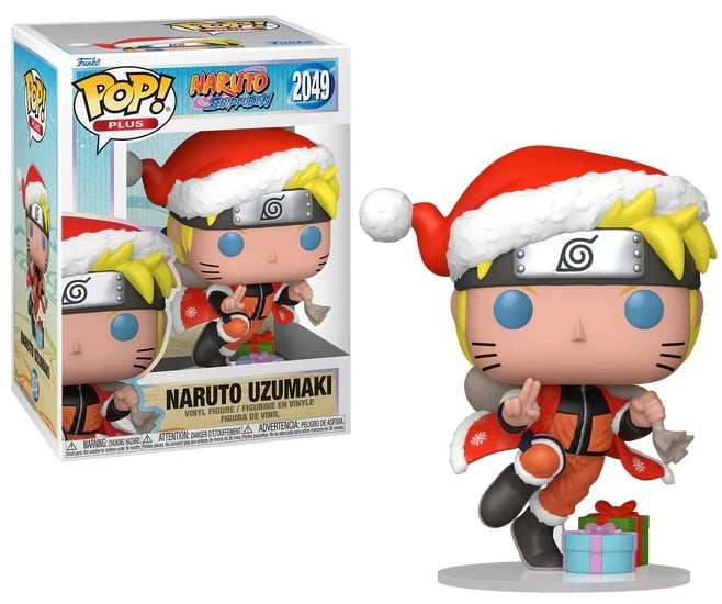 Funko Pop! vinyl figure of Naruto Uzumaki in a Santa outfit with packaging
