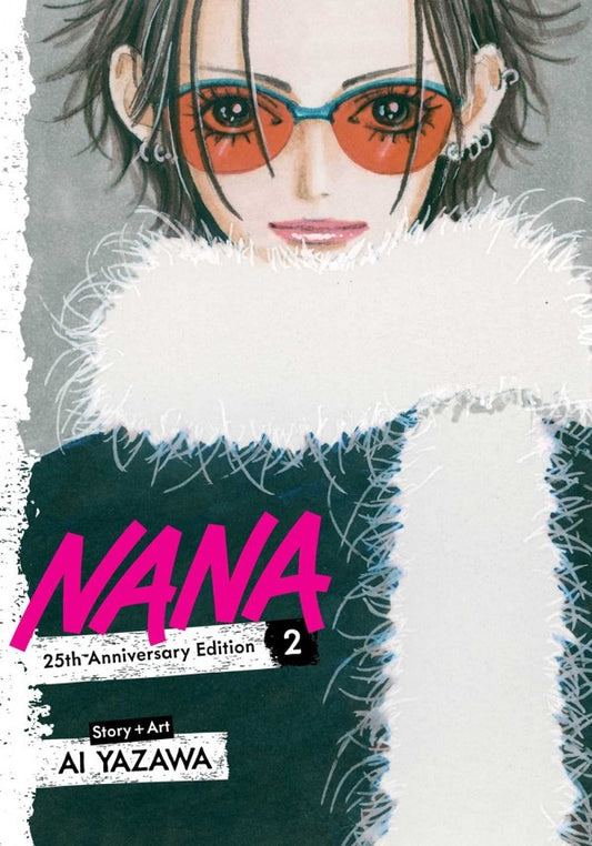 Manga book cover featuring an anime character with sunglasses and a white fur-lined coat, with 'Nana' and 'Ai Yazawa' text.