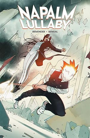 Comic book cover titled 'Napalm Lullaby' with two characters in a dynamic pose.