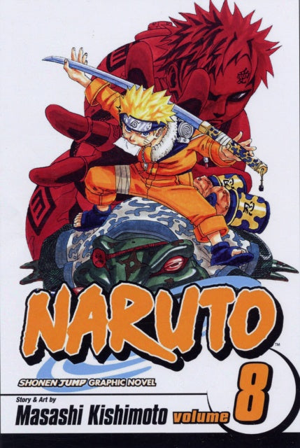 Cover of 'Naruto' Shonen Jump graphic novel Volume 8 with characters in action poses.