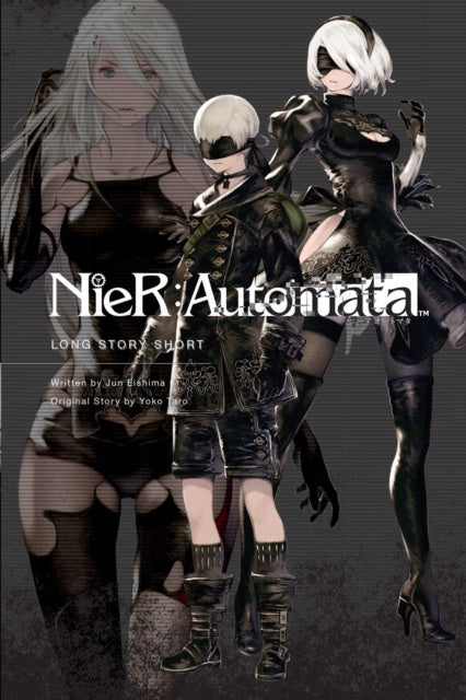Three animated characters from 'NieR: Automata' with the game's title displayed.