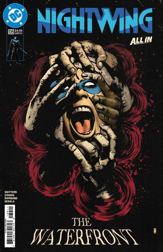 Comic book cover of 'Nightwing' with a stylized head design on a dark background.