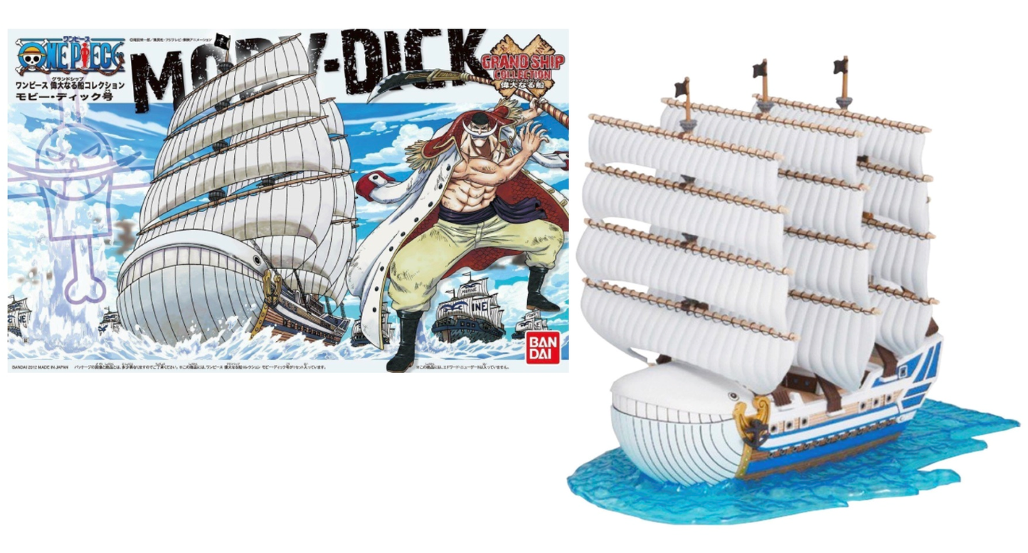 Model ship kit with packaging featuring a character from one piece