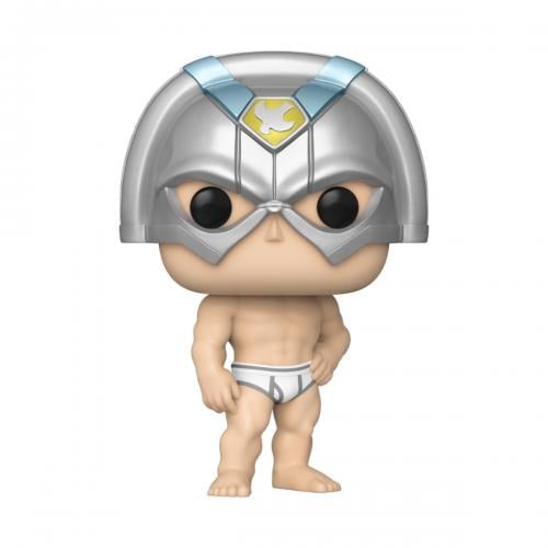 Funko Pop! vinyl figure of a character with a silver helmet and diaper on a white background