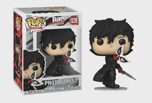 Funko Pop! vinyl figure of a character with black hair and a sword next to its packaging.