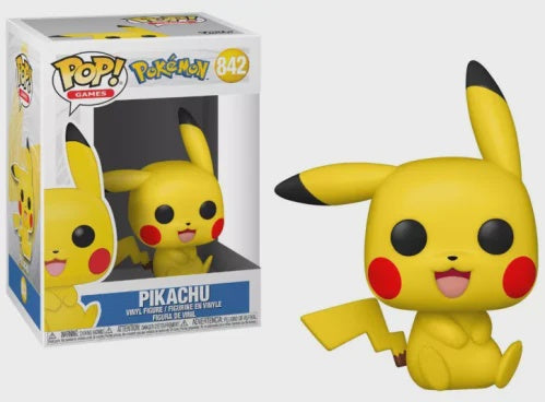 Pikachu Funko Pop! vinyl figure next to its packaging