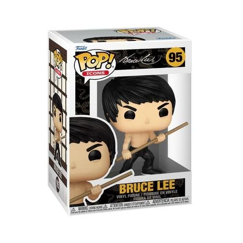 Funko Pop! vinyl figure packaging featuring Bruce Lee with a white background