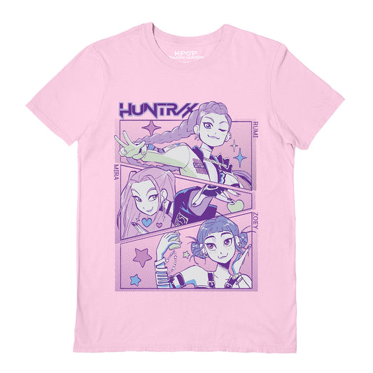 K-POP DEMON HUNTERS (HUNTRIX) LIGHT PINK UNISEX T-SHIRT SMALL