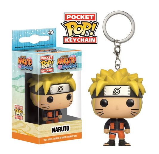Naruto keychain with packaging and 'Pocket Pop!' branding on a white background