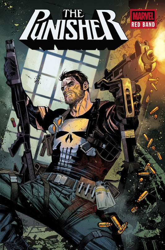 Comic book cover featuring 'The Punisher' with a red band logo.