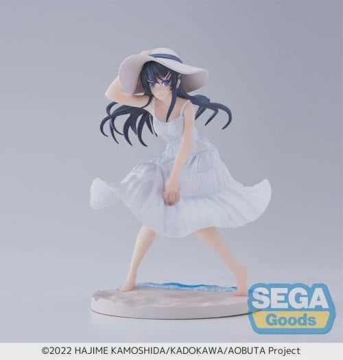 A PVC statuette of a female anime character wearing a summer dress, approximately 17 cm tall, posed with a hat in hand and flowing skirt.