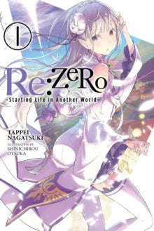 Manga cover of 'Re:Zero' with a character in a purple outfit.