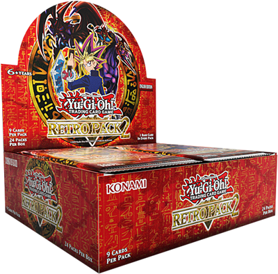 Yu-Gi-Oh! trading card game retro pack box with Konami branding