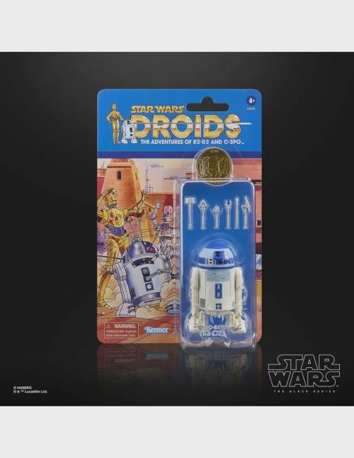 Star Wars Droids action figure packaging with character illustration on a black background