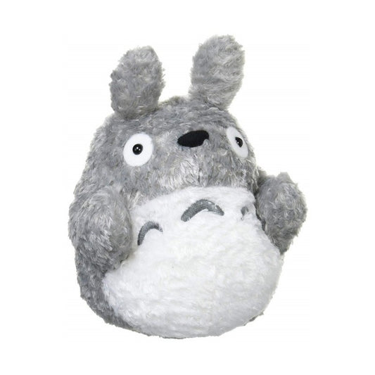 Plush toy resembling a character with gray fur and white body on a white background