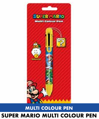 Super Mario multi-color pen in packaging with red background