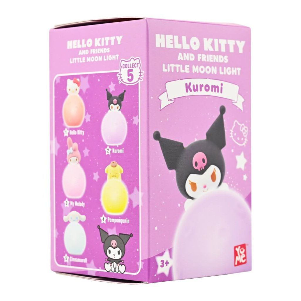 Pink packaging of Hello Kitty and friends Little Moon Light Kuromi figure