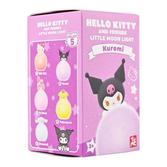 Pink packaging of Hello Kitty and friends Little Moon Light Kuromi figure