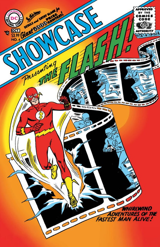 Comic book cover featuring The Flash with a vintage design